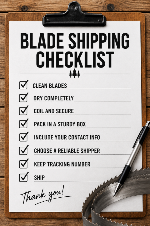 Blade Sharpening checklist