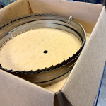 Prepare sawmill blades for sharpening and packing